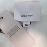 Cinq a Sept Kerry Rhinestone Pin Cropped Pants White Crepe Size 2 NEW