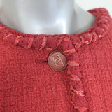 Chanel SS22 Multi-Pocket Tweed Mini Dress Red Cotton-Blend Size 38