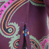 Etro Kesa Open-Front Jacket Burgundy Paisley/Floral Print Silk Twill Size Medium