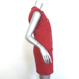 Chanel SS22 Multi-Pocket Tweed Mini Dress Red Cotton-Blend Size 38