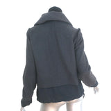 Pringle of Scotland Layered-Effect Jacket Black Stretch Wool Size US 6