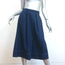 Marni Pleated Midi Skirt Navy Cotton Poplin Size 38