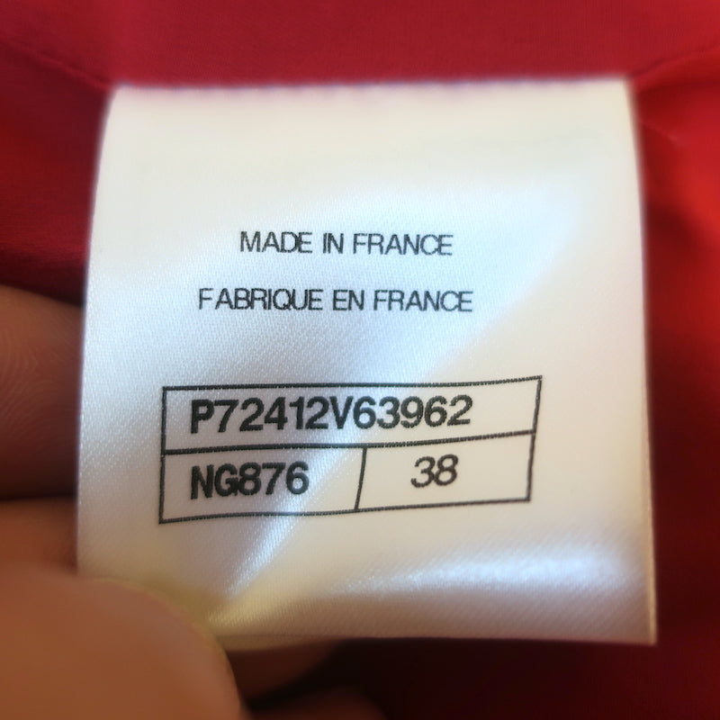 Chanel SS22 Multi-Pocket Tweed Mini Dress Red Cotton-Blend Size 38