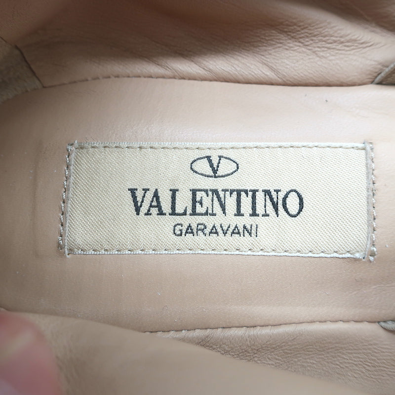Valentino Rockstud Ballet Flats Blush Velvet Size 38.5