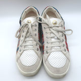 Chanel Pearl CC Multicolor Tweed Low Top Sneakers Gray Suede Size 38