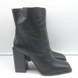 Saint Laurent Jodie 105 Cut-Off Western Ankle Boots Black Leather Size 38.5