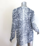 Proenza Schouler Snakeskin Print Long Sleeve T-Shirt Navy/White Size Large NEW