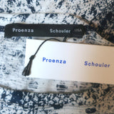 Proenza Schouler Snakeskin Print Long Sleeve T-Shirt Navy/White Size Large NEW