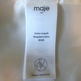 Maje Guiliette Belted Tweed Coat Ecru Wool-Blend Size 34 NEW