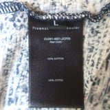 Proenza Schouler Snakeskin Print Long Sleeve T-Shirt Navy/White Size Large NEW