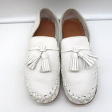 Celine Marlou Moccasin Flats White Grained Leather Size 39