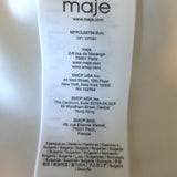 Maje Guiliette Belted Tweed Coat Ecru Wool-Blend Size 34 NEW