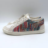 Chanel Pearl CC Multicolor Tweed Low Top Sneakers Gray Suede Size 38