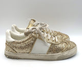 Valentino Glitter Flycrew Low Top Sneakers Gold Size 40