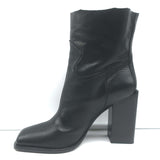 Saint Laurent Jodie 105 Cut-Off Western Ankle Boots Black Leather Size 38.5