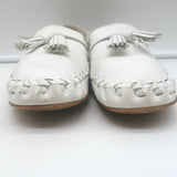 Celine Marlou Moccasin Flats White Grained Leather Size 39
