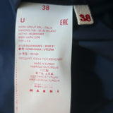 Marni Pleated Midi Skirt Navy Cotton Poplin Size 38