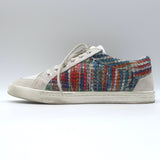 Chanel Pearl CC Multicolor Tweed Low Top Sneakers Gray Suede Size 38