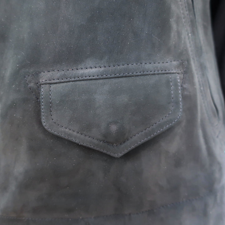 Rick Owens Stooges Suede Biker Jacket Black Size US 14