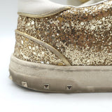 Valentino Glitter Flycrew Low Top Sneakers Gold Size 40