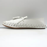 Celine Marlou Moccasin Flats White Grained Leather Size 39