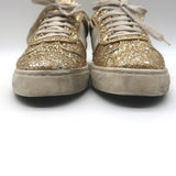 Valentino Glitter Flycrew Low Top Sneakers Gold Size 40