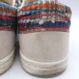 Chanel Pearl CC Multicolor Tweed Low Top Sneakers Gray Suede Size 38