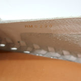 Celine Marlou Moccasin Flats White Grained Leather Size 39