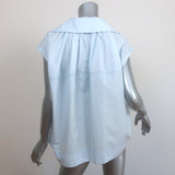 Marni Collared Top Light Blue Cotton Size 38 Cap Sleeve Blouse
