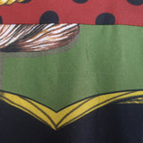 Dolce & Gabbana Mushroom Print Button Down Blouse Green/Multi Silk Twill Size 40