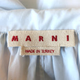 Marni Collared Top Light Blue Cotton Size 38 Cap Sleeve Blouse