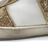 Valentino Glitter Flycrew Low Top Sneakers Gold Size 40