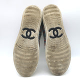 Chanel Pearl CC Multicolor Tweed Low Top Sneakers Gray Suede Size 38
