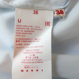 Marni Collared Top Light Blue Cotton Size 38 Cap Sleeve Blouse