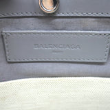 Balenciaga Logo Pochette Cream Canvas & Gray Leather Small Crossbody Bag