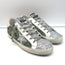 Golden Goose Glitter Camouflage Superstar Sneakers Silver/Green Size 39 NEW