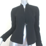 Akris Temptation Stand-Collar Blazer Black Wool Size US 4 One-Button Jacket
