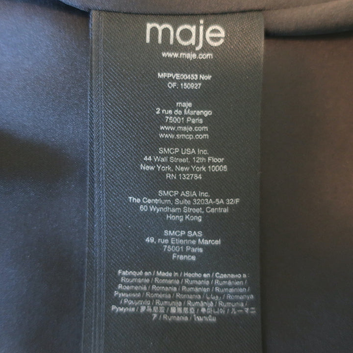 Maje Venama Sequined Tweed Tie-Waist Jacket Black Size 36 NEW