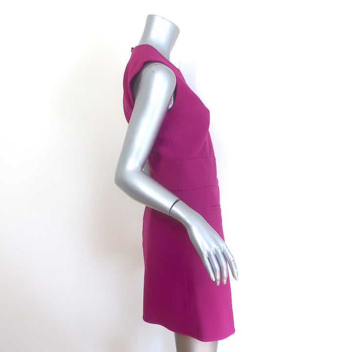 Veronica Beard Velma Wrap-Effect Mini Dress Magenta Stretch Suiting Size 4