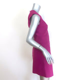 Veronica Beard Velma Wrap-Effect Mini Dress Magenta Stretch Suiting Size 4