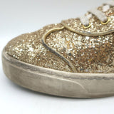 Valentino Glitter Flycrew Low Top Sneakers Gold Size 40