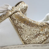 Valentino Glitter Flycrew Low Top Sneakers Gold Size 40