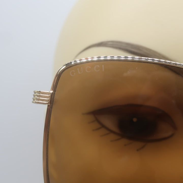 Gucci Oversized Square 57mm Sunglasses Gold/Brown GG0802S 002