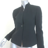 Akris Temptation Stand-Collar Blazer Black Wool Size US 4 One-Button Jacket