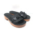 Alexandre Birman Wood Clog Sandals Clarita Black Woven Leather Size 37.5