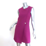 Veronica Beard Velma Wrap-Effect Mini Dress Magenta Stretch Suiting Size 4
