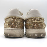 Valentino Glitter Flycrew Low Top Sneakers Gold Size 40