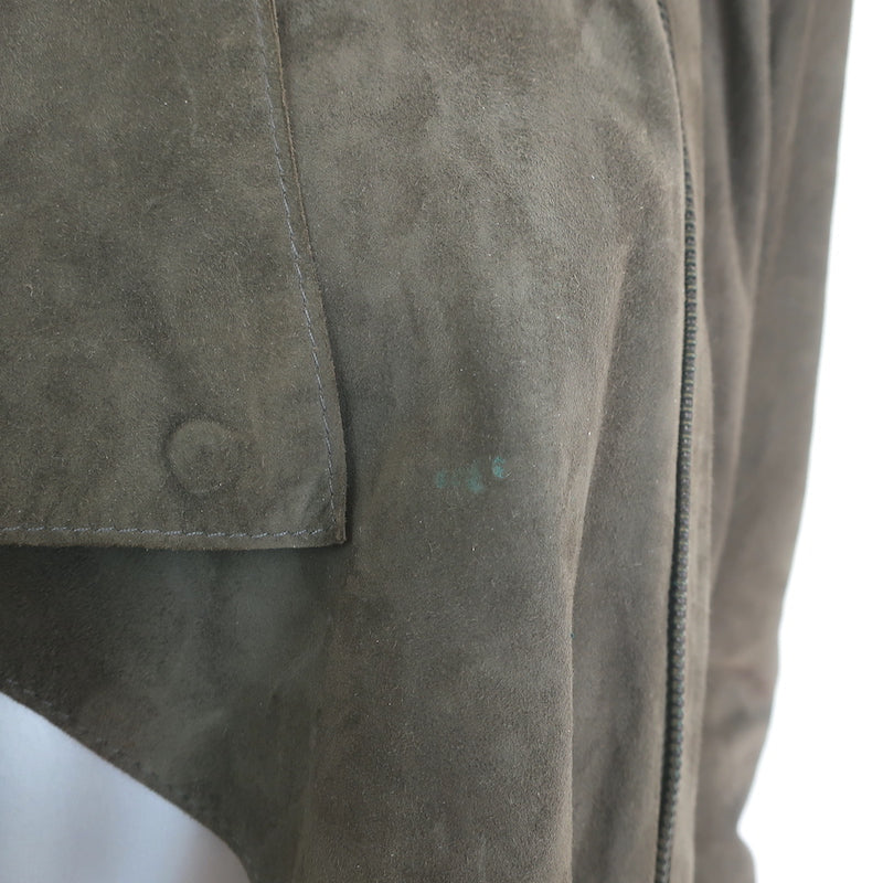 Vince Suede Motorcycle Jacket Olive Size Medium