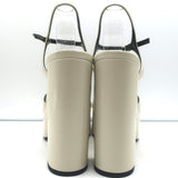 Saint Laurent Bianca Knotted Platform Sandals Cream Leather Size 39