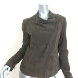 Vince Suede Motorcycle Jacket Olive Size Medium
